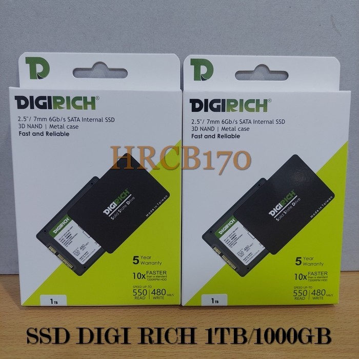 SSD DIGI RICH 1TB / 1000GB 2.5&quot; SLIM 6.0Gb/s SATA 3 Internal SSD -HRCB