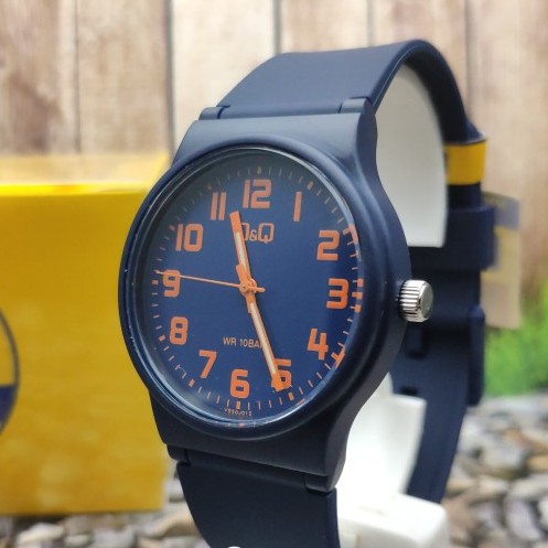 [COD] Jam Tangan Pria Q&Q QQ Analog Strap Karet Biru VS50J012Y Original KOTAK KADO TERBARU