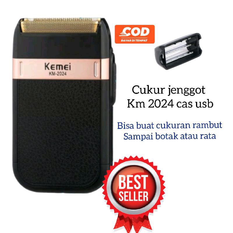 Alat mesin cukur kumis jenggot Original Kemei Km2024 Shaver  USB cas barbershop