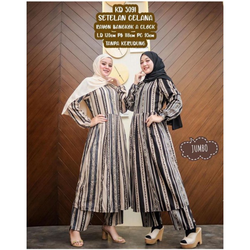 Setelan Tunik Jumbo Rayon Bangkok