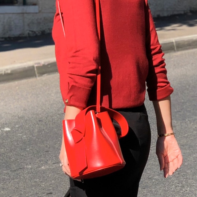 Kwani Suede Knot Bucket Red