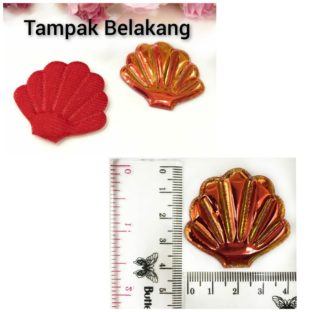 1 Buah - 4 Cm Aplikasi Kerang | Kerang Gliter | Kerang Kilap | Bintang Laut