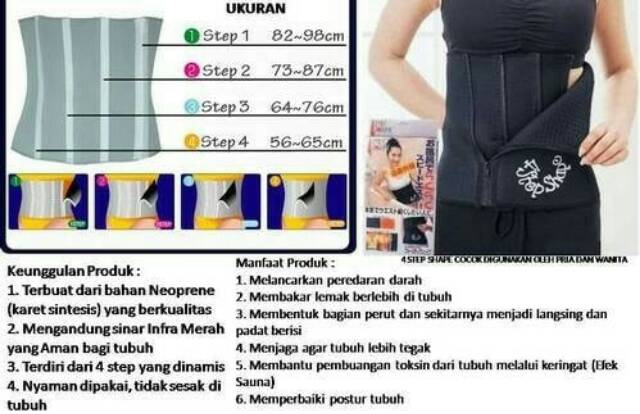 Korset 4 step Slimming Belt - Pelangsing Corset Waist Shape