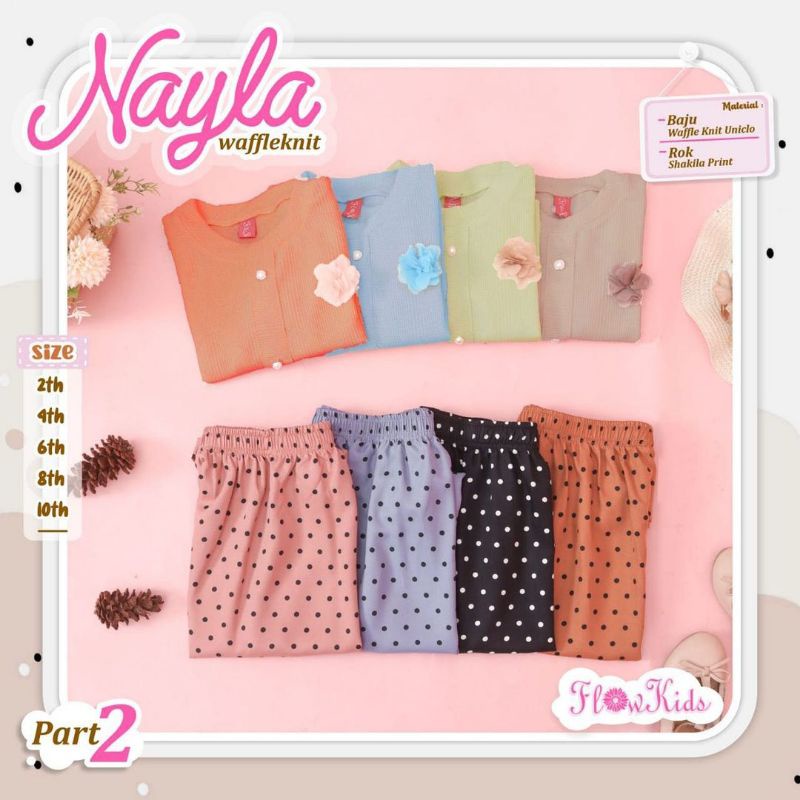 nayla set rok waffleknit by flowkids usia 2-10tahun | setelan anak perempuan