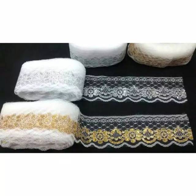 Renda air emas besar (renda kipas)