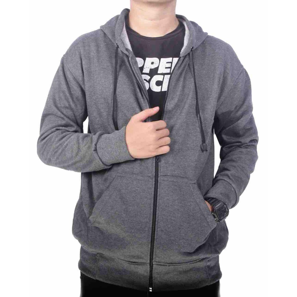 Sweater Hoodie Polos Unisex Pria dan Wanita / Jaket Zipper Polos / M sampai XXL Bahan Premium Tebal