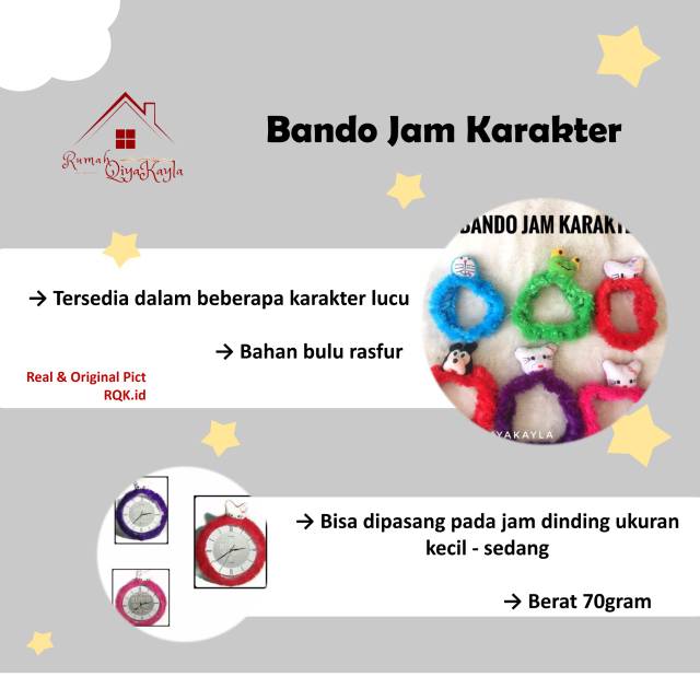 BANDO JAM DINDING KARAKTER boneka DORAEMON KEROPI MICKEY HELLOKITTY | HIASAN BANDO JAM BULU RASFUR