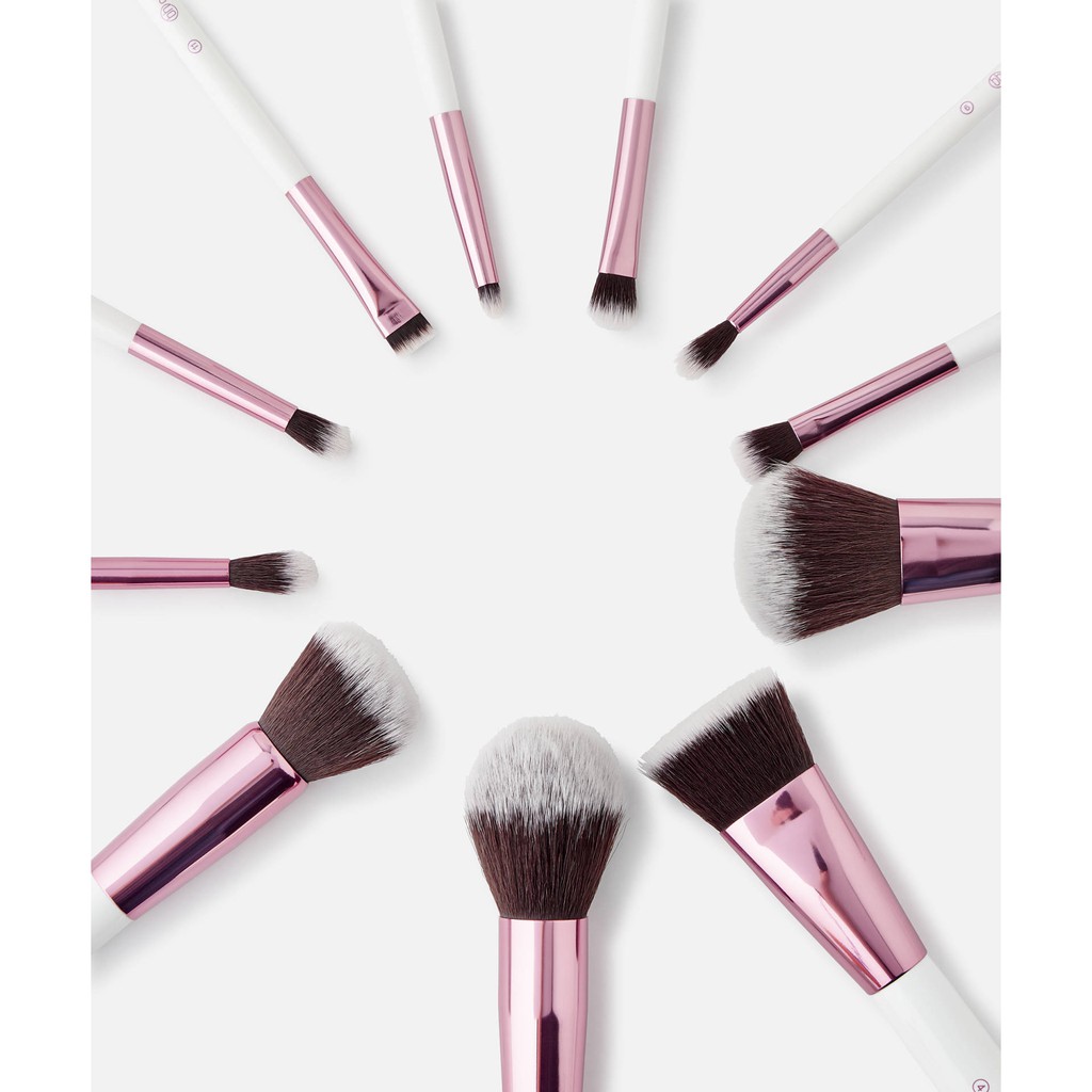 BH Cosmetics Crystal Quartz 12 Pcs Brush Set Bonus Bag