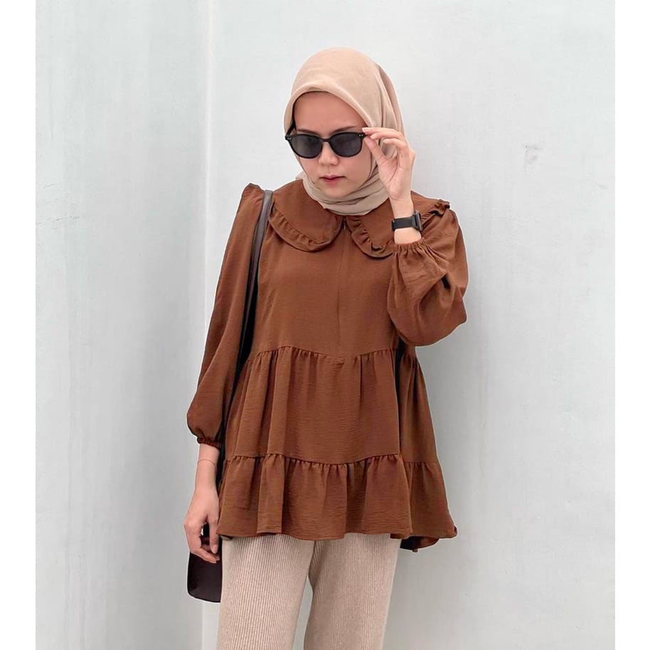 Shofia Blouse Premium Airflow Crinkle Crincle