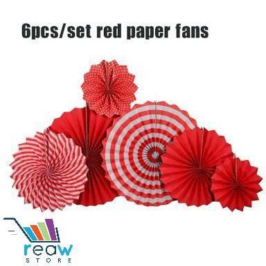 

Paper Fan Merah Set / Paper Fan Red Set