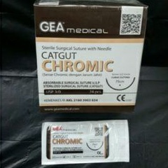 Benang Cutgut Chromic 3/0 Plus jarum / Cutgut Chromic 3/0 Tanpa jarum