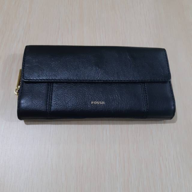 Dompet Wanita Lipat Fossil Jori Hitam Black Wallet Authentic