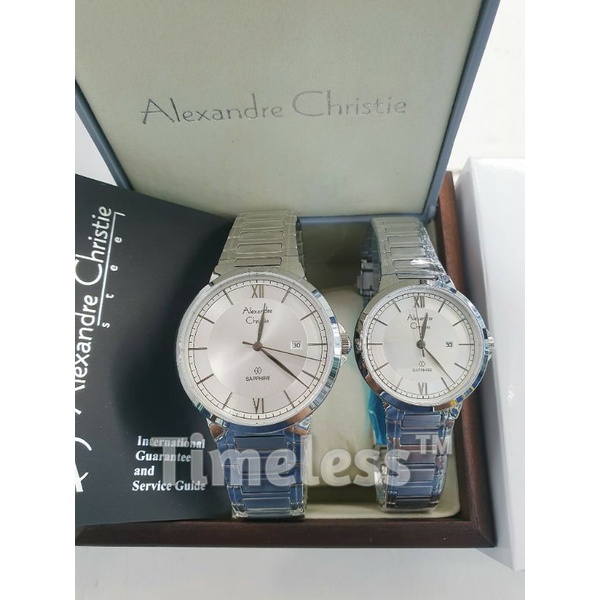 Jam Tangan Couple Alexandre Christie ac 8537 MD Sapphire Black Rosegold
