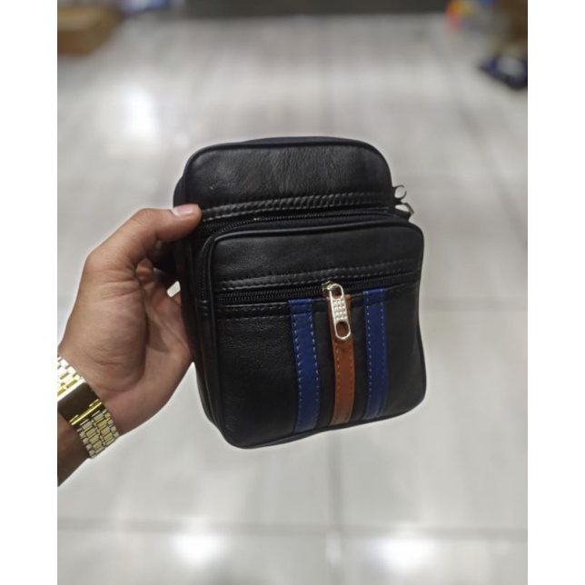 tas pria bahan kulit sapi asli dari sukaregang garut model terbaru tas selempang HP dan dompet pendek banyak ruang termurah