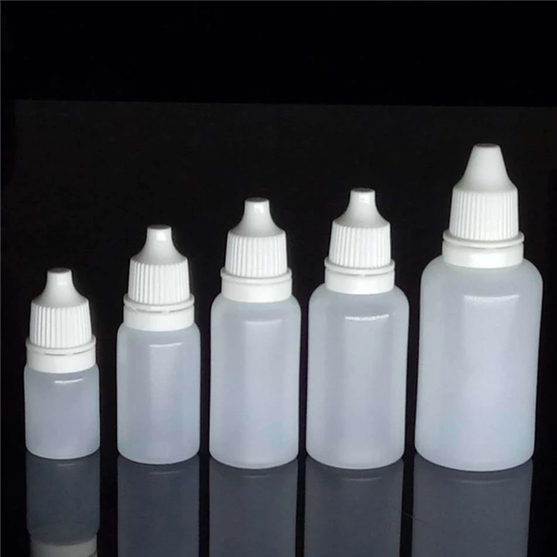 5/10/15/20/30/50/100ML Empty Plastic Eye Drop Bottle / Squeezable Dropper Bottles Drop Container