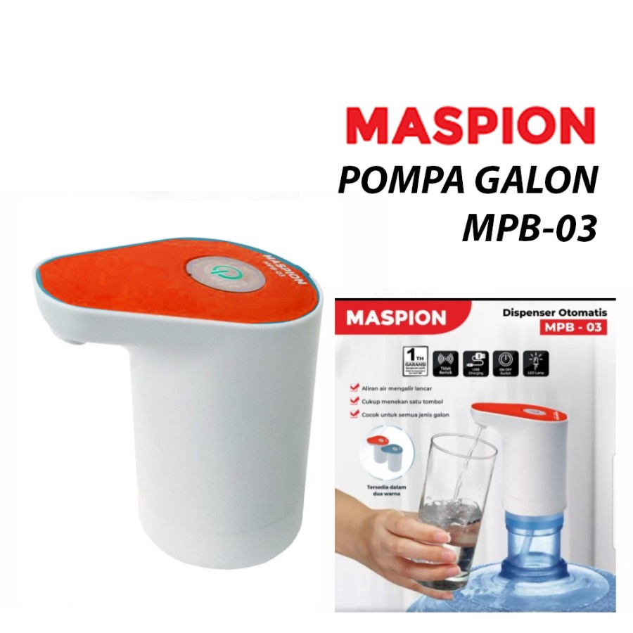 Automatic Water Dispenser Maspion MPB 03 Pompa Galon Elektrik - Merah