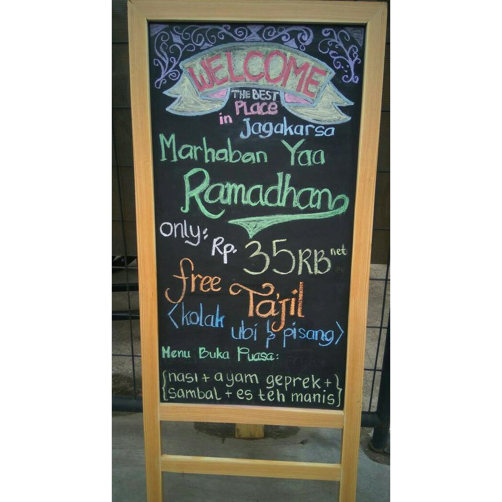 

TERMURAH Jual Papan Tulis Kapur Blackboard Standing 50*120cm DR373