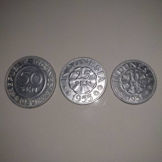 Koin Kuno Indonesia 10 sen,25 sen,50 sen (ekonomis)