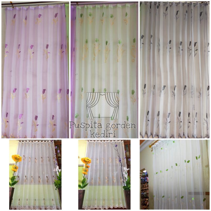 vitrase bordir/ vitrase putih /puring/fitras/furing /dalaman gorden/vitras jendela/gorden
