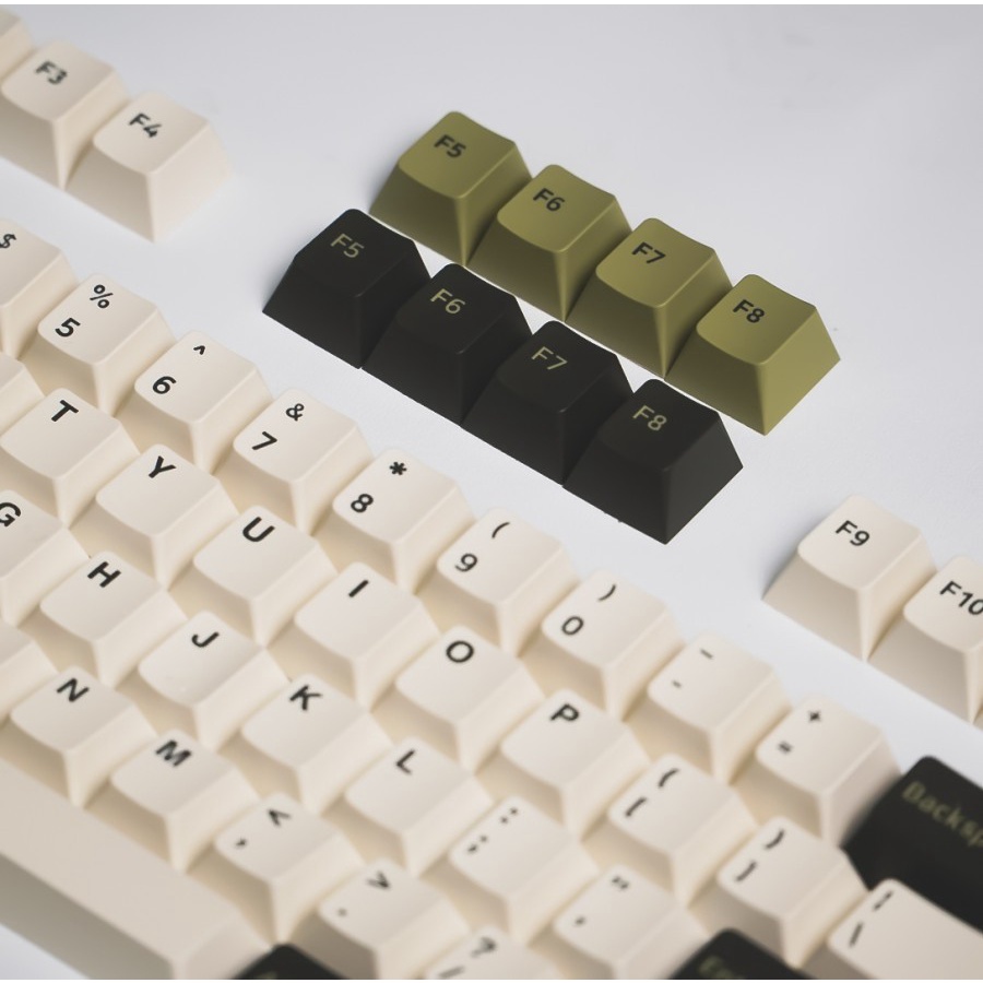 Noir Olive PBT Double-shot Keycaps 168 Set Cherry Profile