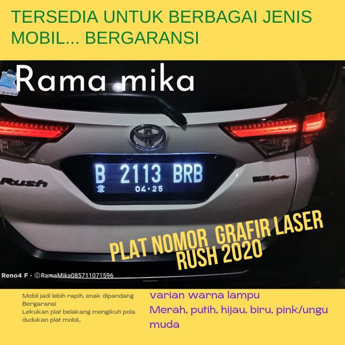 frame cover dudukan plat nomor mobil grafir all new rush
