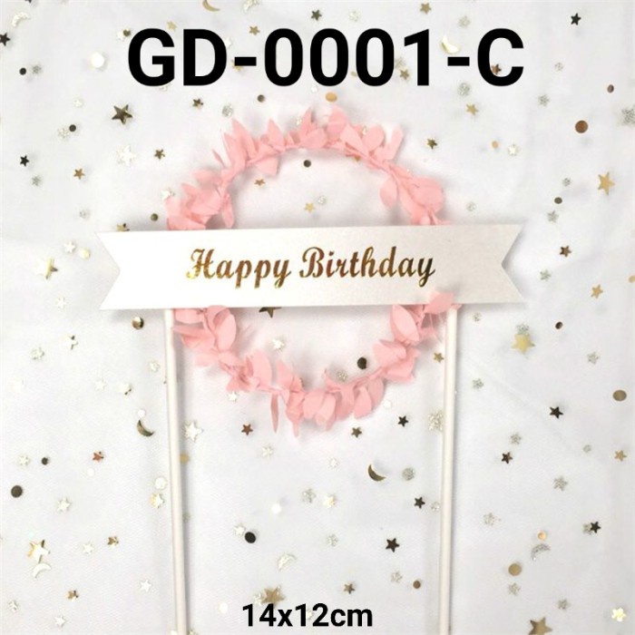 

GR-GD-0001 CAKE TOPPER KUE HAPPY BIRTHDAY GARLAND DAUN PROMO TERBARU