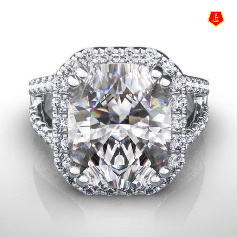 [Ready Stock]Fashion Temperament Square Diamond Ring