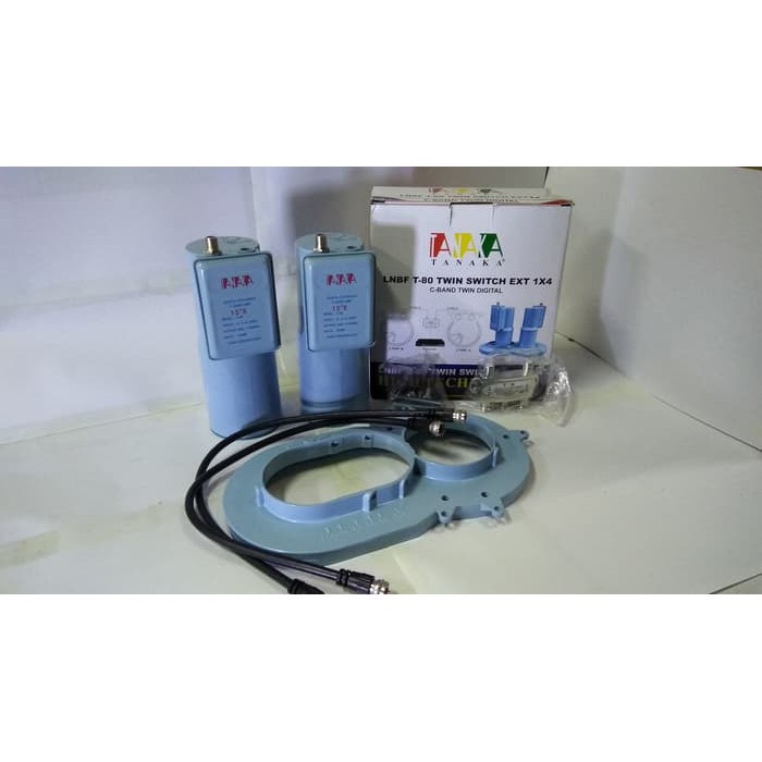 Tanaka LNB C-Band 2in1 T80 Diseq 4x1 Noise 15K 2 Satelit 1 Receiver T-80