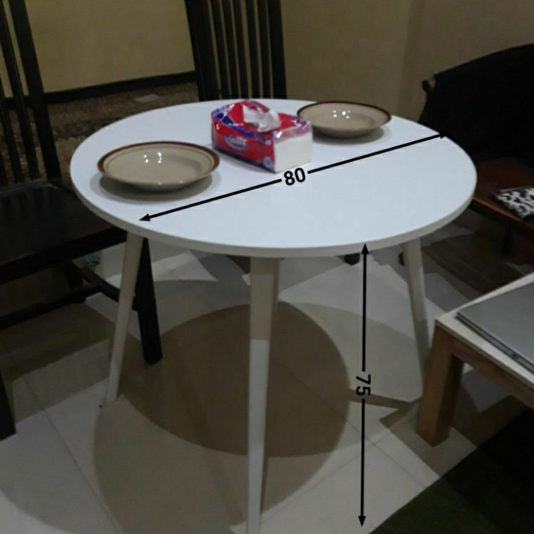 meja makan bulat diameter 80cm