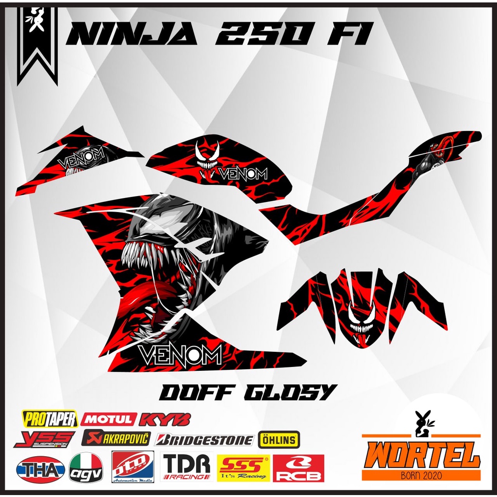 Decal Hologram Ninja 250 FI-Stiker Striping Motor Ninja 250 FI Venom