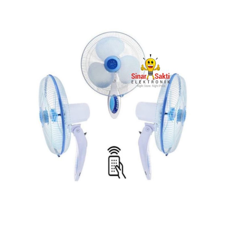 Miyako Kipas Angin Dinding Wall Fan KAW 1689 RC Remote 16 Inch 16&quot;