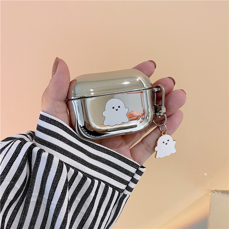 Fashion Glossy Mirror Cover Kompatibel Untuk Airpods1 2 3 3rd Case Kompatibel Untuk AirPods Pro Case Bunga Beruang Headphone Earphone Kotak Aksesoris