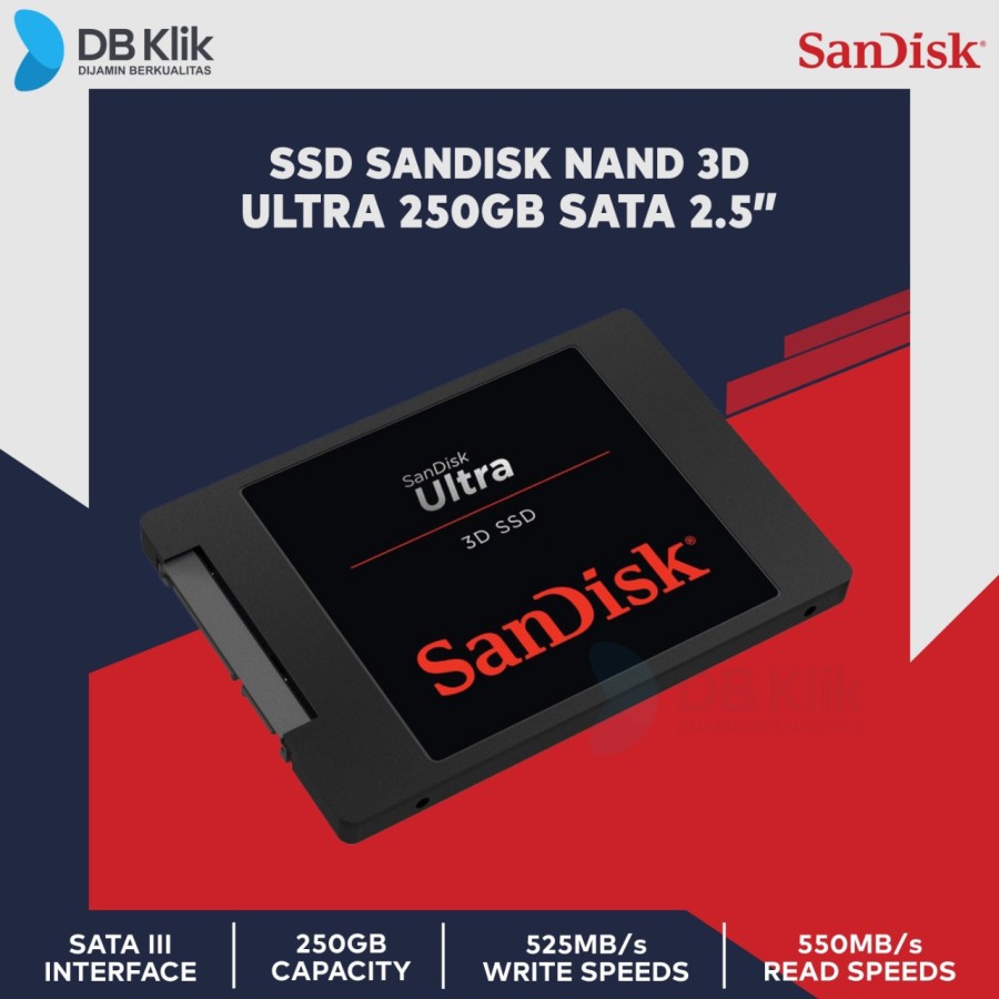 SSD Sandisk ULTRA 3D 250GB SATA 2.5 Inch - Sandisk Ultra 250GB 3D NAND