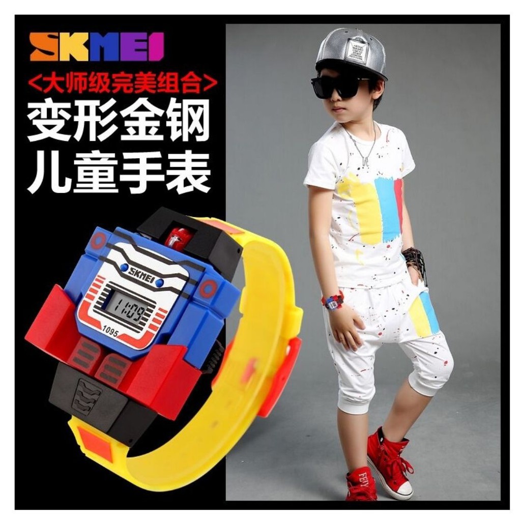 Original Jam Tangan Robot Digital Anak Transformer Bisa Dilepas  111102