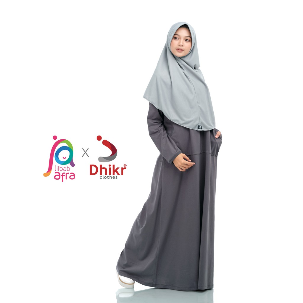 Gamis Basic Dhikr Hitam Misty SABR seris Anak dan dewasa