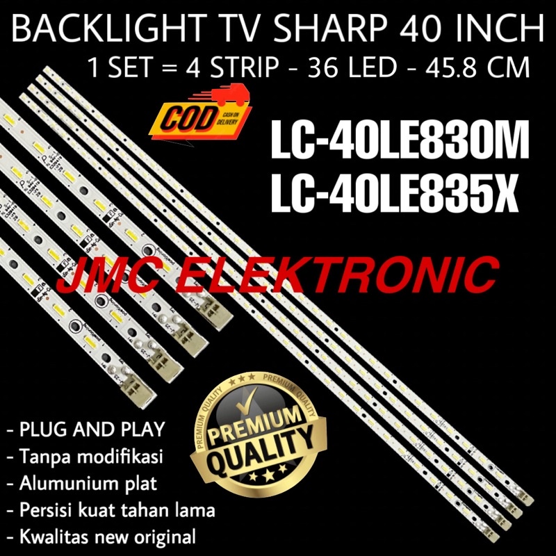 BACKLIGHT TV LED SHARP 40 INC LC40LE830 LC40LE835 LC40LE830M LC40LE835X LC-40LE830 40LE835 LAMPU BL 40IN LC-40LE830M