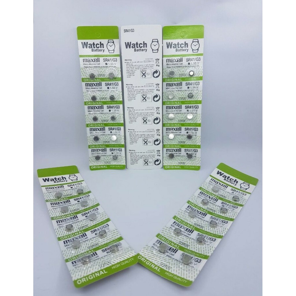 Baterai Maxell LR41 LR 41 SR41 AG 3 SR 41 AG3 G3 Green