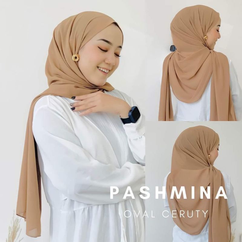 Pashmina Oval Malay Ceruty Babydoll Pashmina Curve Ceruty Babydoll