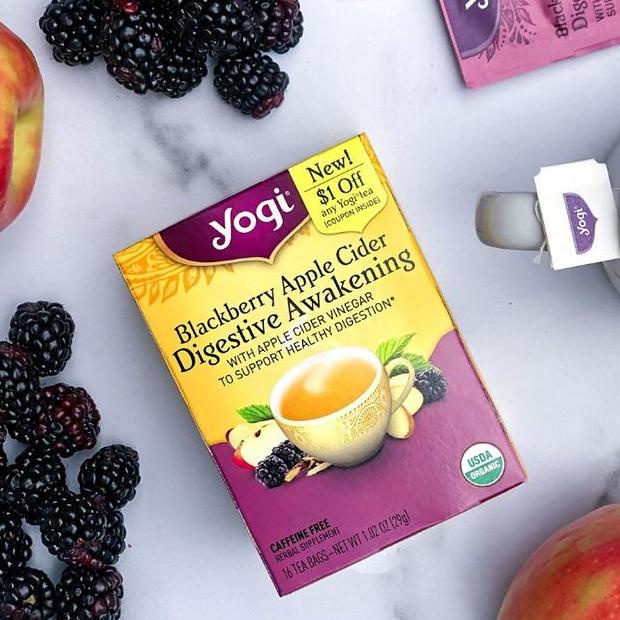 

(BISA COD) Yogi Tea,Blackberry Apple Cider Digestive Awakening, 16 Tea Bags, 29 g DISKON Kode 290
