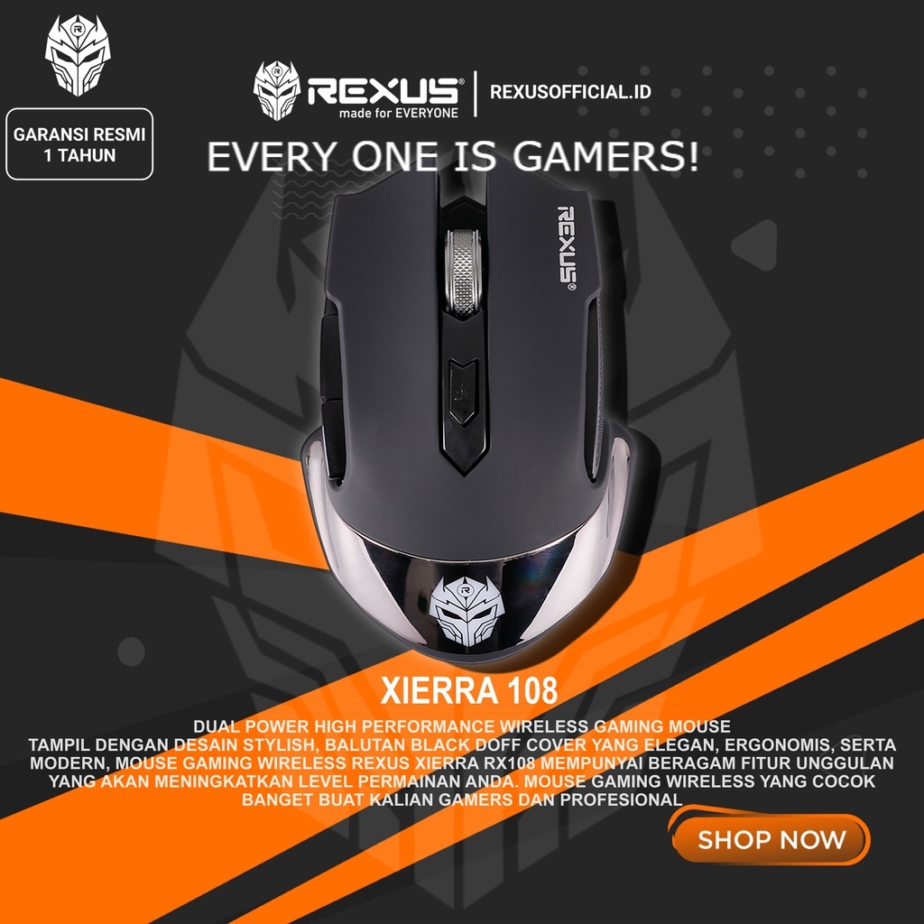 Mouse Wireless silent click wireles Rexus Mouse Wireless Gaming Xierra 108