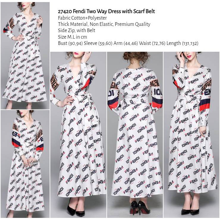 27420 Fendi Two Way Dress with Scarf Belt (1)