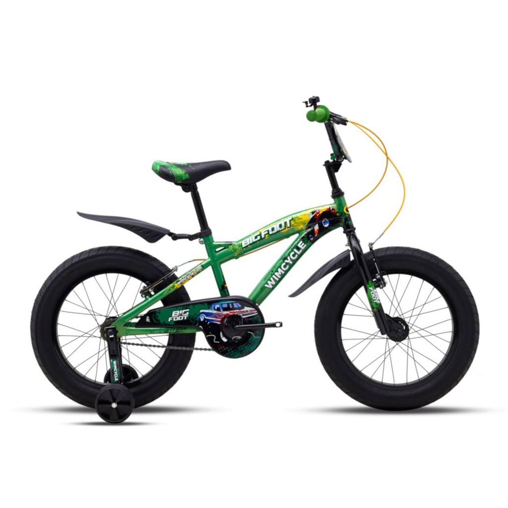 Sepeda Anak Wimcycle Bigfoot 18 Inci x 3.0 Inci BMX Hi-Ten Steel 5-8 Tahun Fatbike Bike