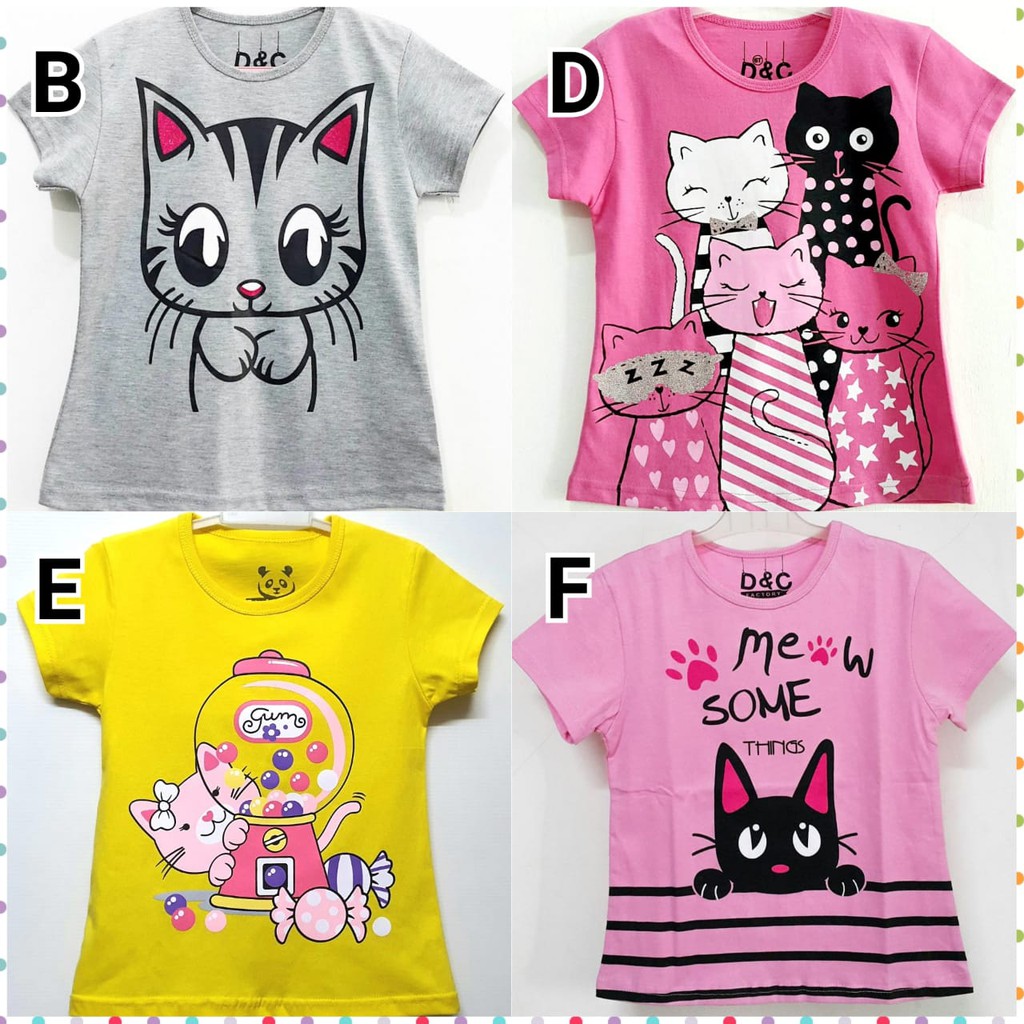 kaos anak  perempuan  karakter kucing dan marie  the cat 