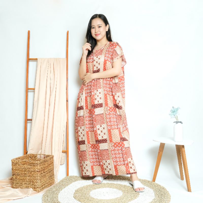 Daster busui bali habel rayon premium panjang semata kaki resleting-B48