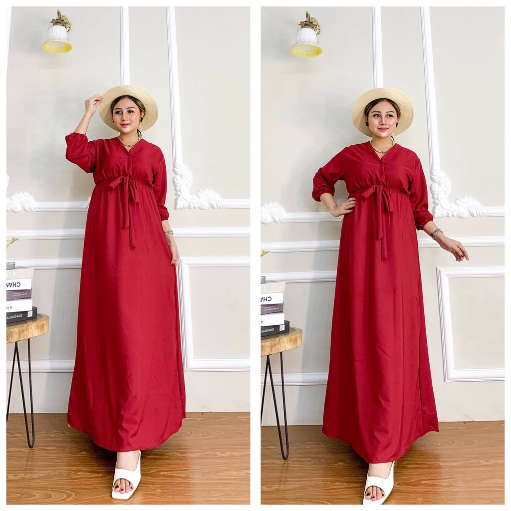 Pitaloka Dress Wanita Shakila Import Baju Wanita Lengan Pendek Karet Pakaian Fashion LD 110 cm