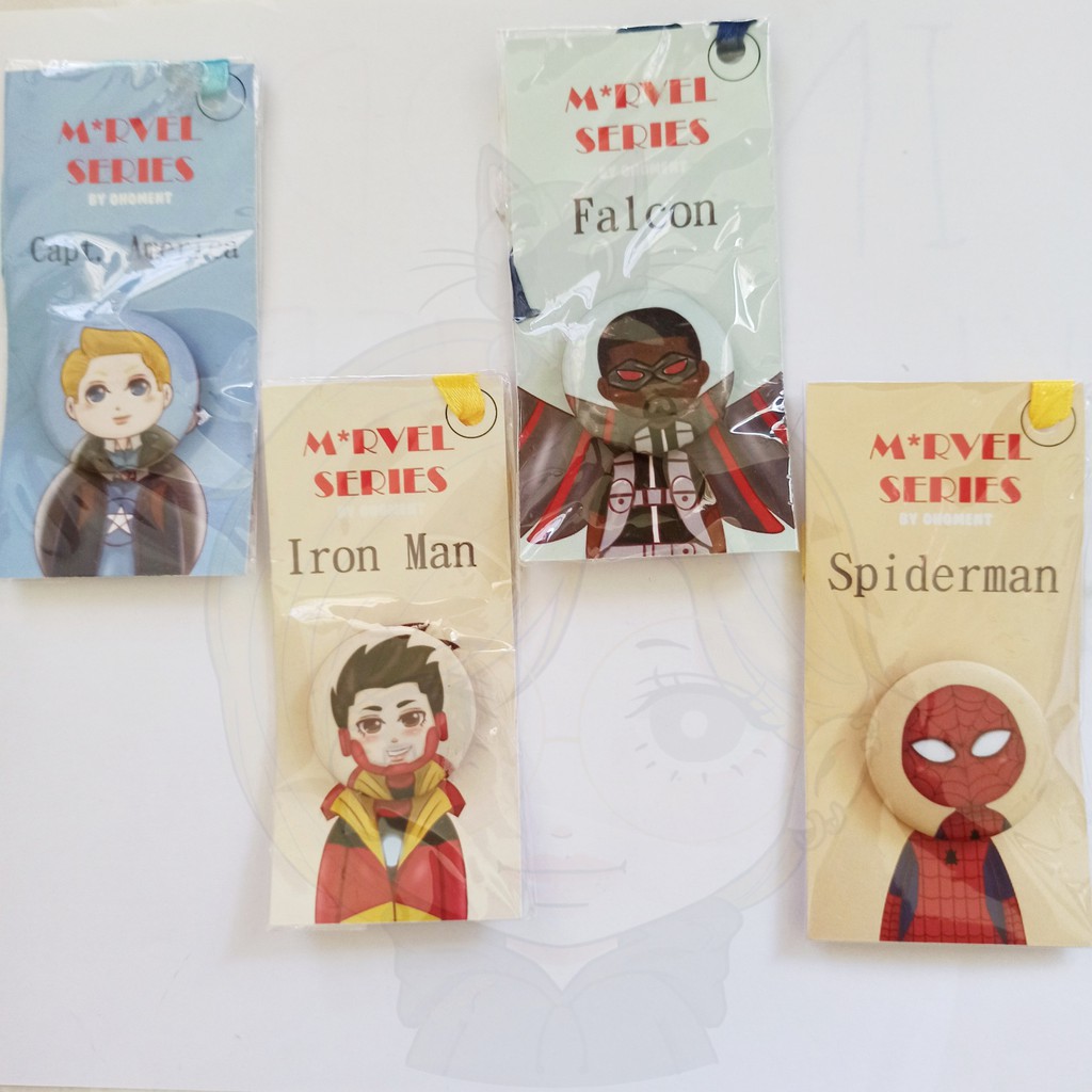 

Mini pin dan pembatas buku Marvel series (1set isi 2)