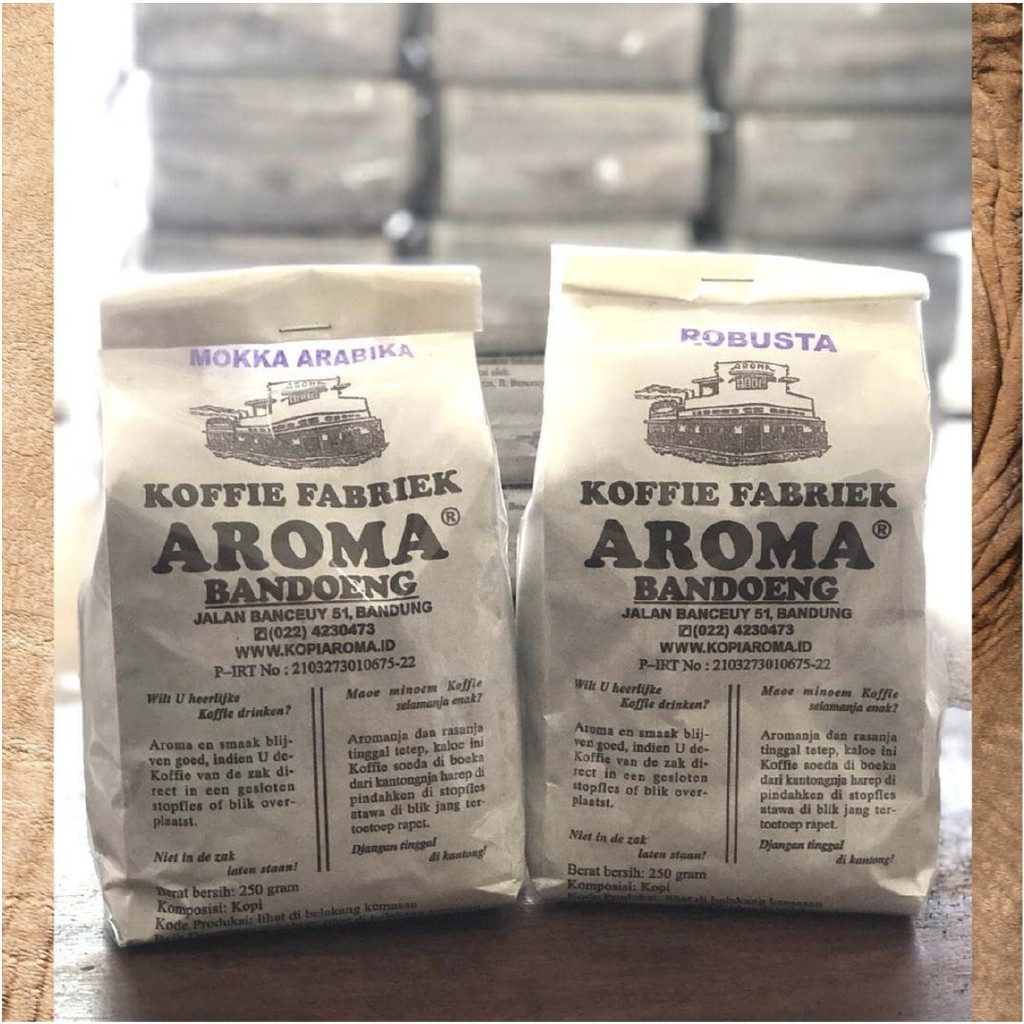 

250 GRAM - KOPI ARABICA / ROBUSTA - AROMA BANDUNG Asli Biji / Giling Kasar / Medium / Halus