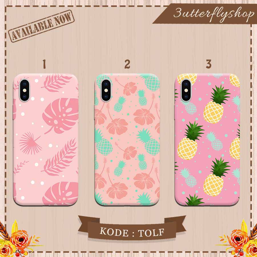 Pink Pastel Pineapple casing case Oppo Vivo Realme Redmi Xiaomi Samsung Iphone