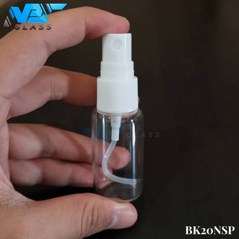 botol kaca bening 20ml spray / botol spray 20ml kaca