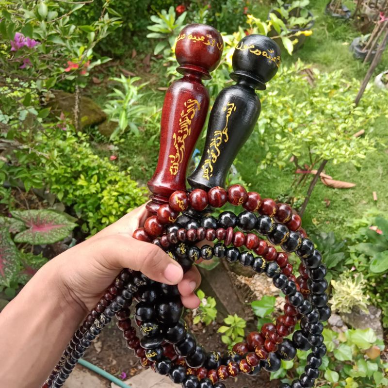 Tasbih 99 Butir Pecut Cemeti Ukir Asmaul Husna Kayu Walikukun Super, Alat Dzikir, Hiasan Dinding, Tasbih Muslim, Tasbih 99 Butir